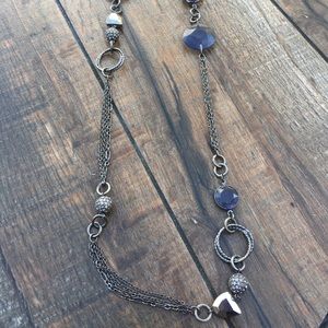 Lia Sophia gun metal gray crystal asymmetrical